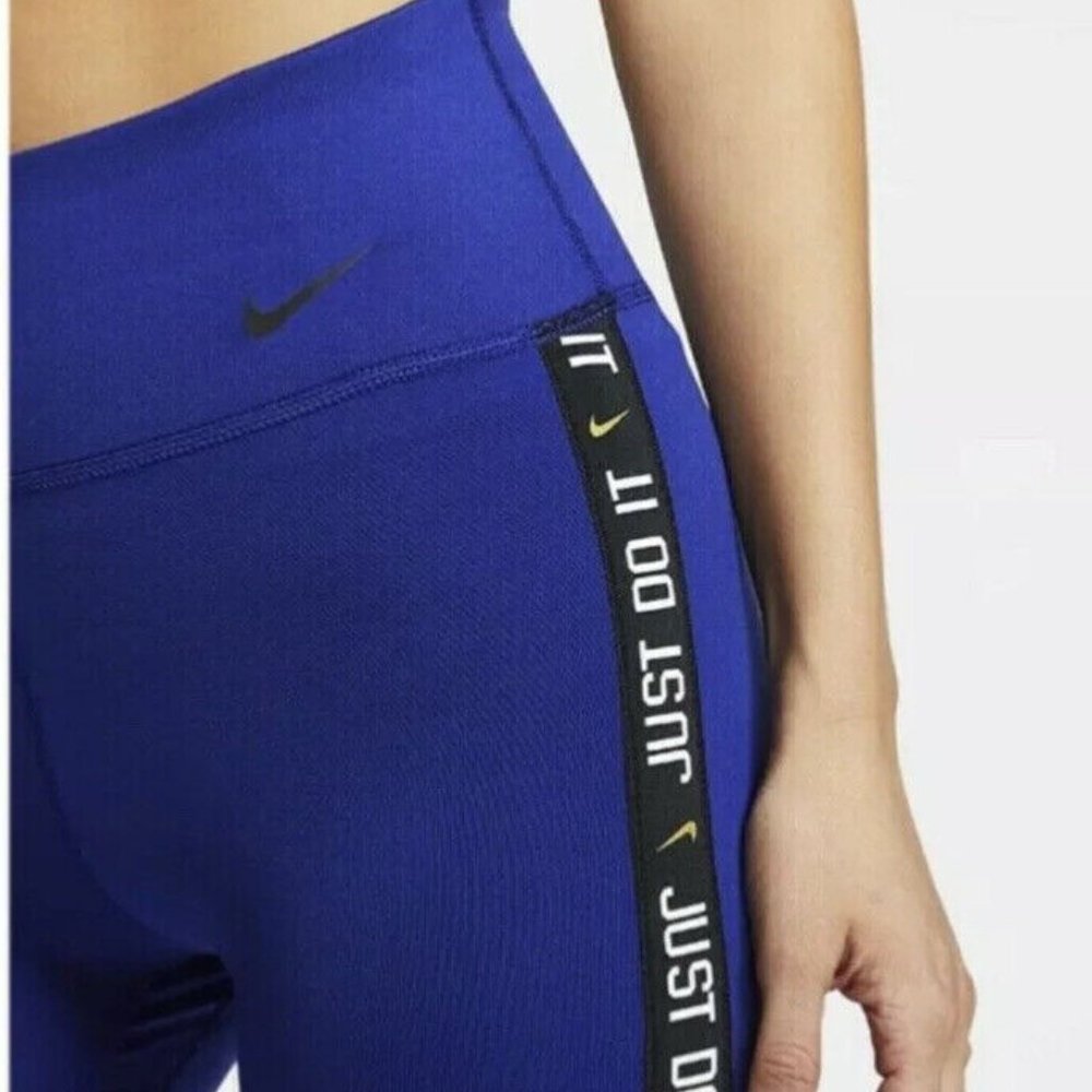 Nike Glam Dunk Dri-Fit Blue Leggings with Silver Cuff